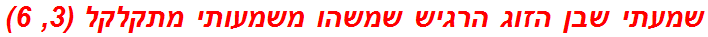 שמעתי שבן הזוג הרגיש שמשהו משמעותי מתקלקל (3, 6)