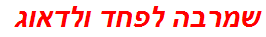 שמרבה לפחד ולדאוג