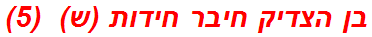 בן הצדיק חיבר חידות (ש)  (5)