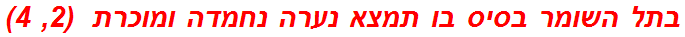 בתל השומר בסיס בו תמצא נערה נחמדה ומוכרת  (2, 4)