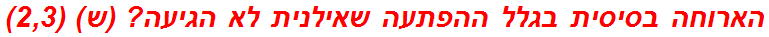 הארוחה בסיסית בגלל ההפתעה שאילנית לא הגיעה? (ש) (2,3)