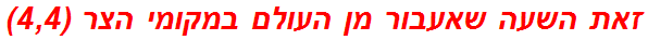 זאת השעה שאעבור מן העולם במקומי הצר (4,4)