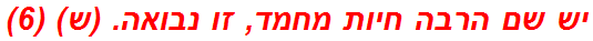 יש שם הרבה חיות מחמד, זו נבואה. (ש) (6)