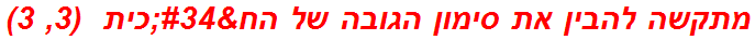 מתקשה להבין את סימון הגובה של הח"כית  (3, 3)