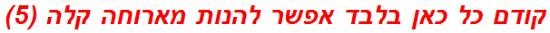 קודם כל כאן בלבד אפשר להנות מארוחה קלה (5)