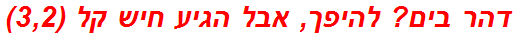 דהר בים? להיפך, אבל הגיע חיש קל (3,2)