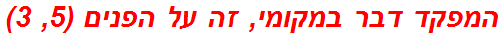 המפקד דבר במקומי, זה על הפנים (5, 3)