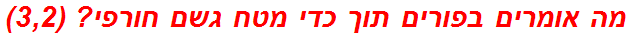 מה אומרים בפורים תוך כדי מטח גשם חורפי? (3,2)