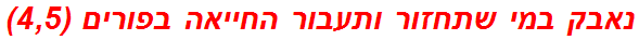 נאבק במי שתחזור ותעבור החייאה בפורים (4,5)