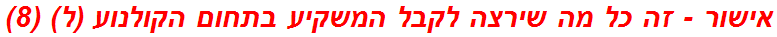 אישור - זה כל מה שירצה לקבל המשקיע בתחום הקולנוע (ל) (8)