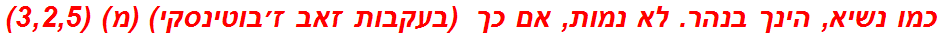 כמו נשיא, הינך בנהר. לא נמות, אם כך  (בעקבות זאב ז׳בוטינסקי) (מ) (3,2,5)