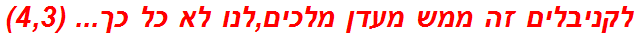 לקניבלים זה ממש מעדן מלכים,לנו לא כל כך... (4,3)