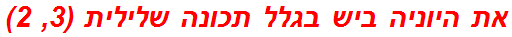 את היוניה ביש בגלל תכונה שלילית (3, 2)