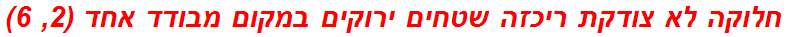 חלוקה לא צודקת ריכזה שטחים ירוקים במקום מבודד אחד (2, 6)