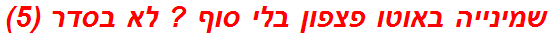 שמינייה באוטו פצפון בלי סוף ? לא בסדר (5)