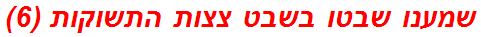 שמענו שבטו בשבט צצות התשוקות (6)