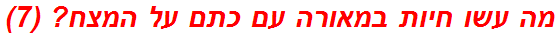 מה עשו חיות במאורה עם כתם על המצח? (7)