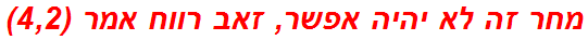 מחר זה לא יהיה אפשר, זאב רווח אמר (4,2)