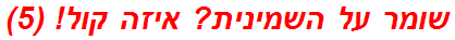 שומר על השמינית? איזה קול! (5)