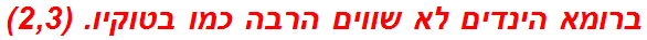 ברומא הינדים לא שווים הרבה כמו בטוקיו. (2,3)