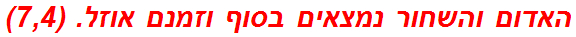 האדום והשחור נמצאים בסוף וזמנם אוזל. (7,4)