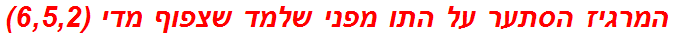 המרגיז הסתער על התו מפני שלמד שצפוף מדי (6,5,2)