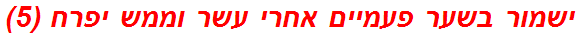 ישמור בשער פעמיים אחרי עשר וממש יפרח (5)