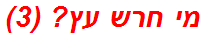 מי חרש עץ? (3)