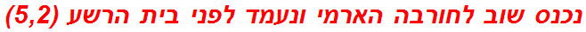 נכנס שוב לחורבה הארמי ונעמד לפני בית הרשע (5,2)